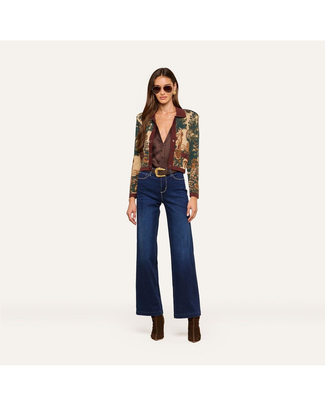 L'Agence Black Osiris Jacquard Cardigan