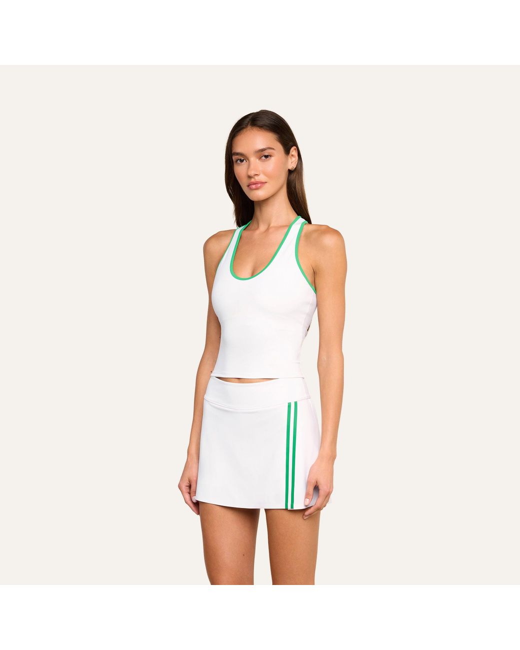 L'Agence Blue Martina Racerback Tennis Tank