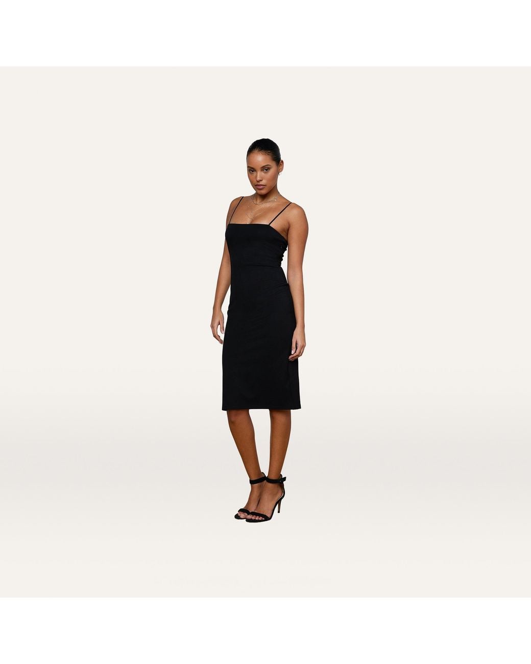 L'Agence Black Eira Midi Dress
