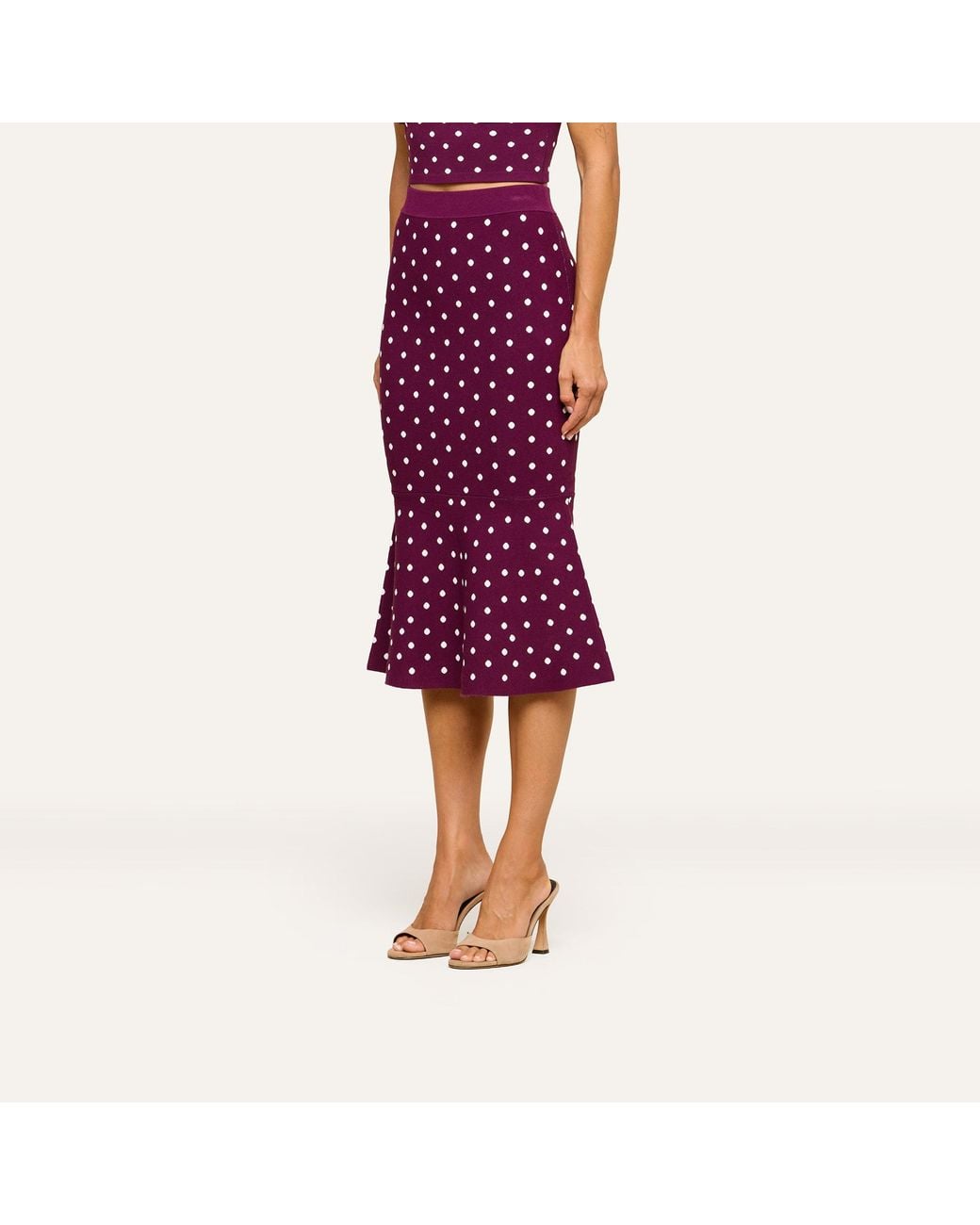L'Agence Purple 'Agence Mae Knit Flare Skirt
