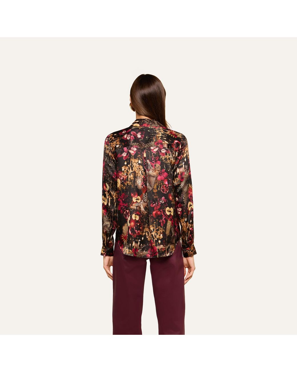 L'Agence Red Tyler Silk Blouse Top