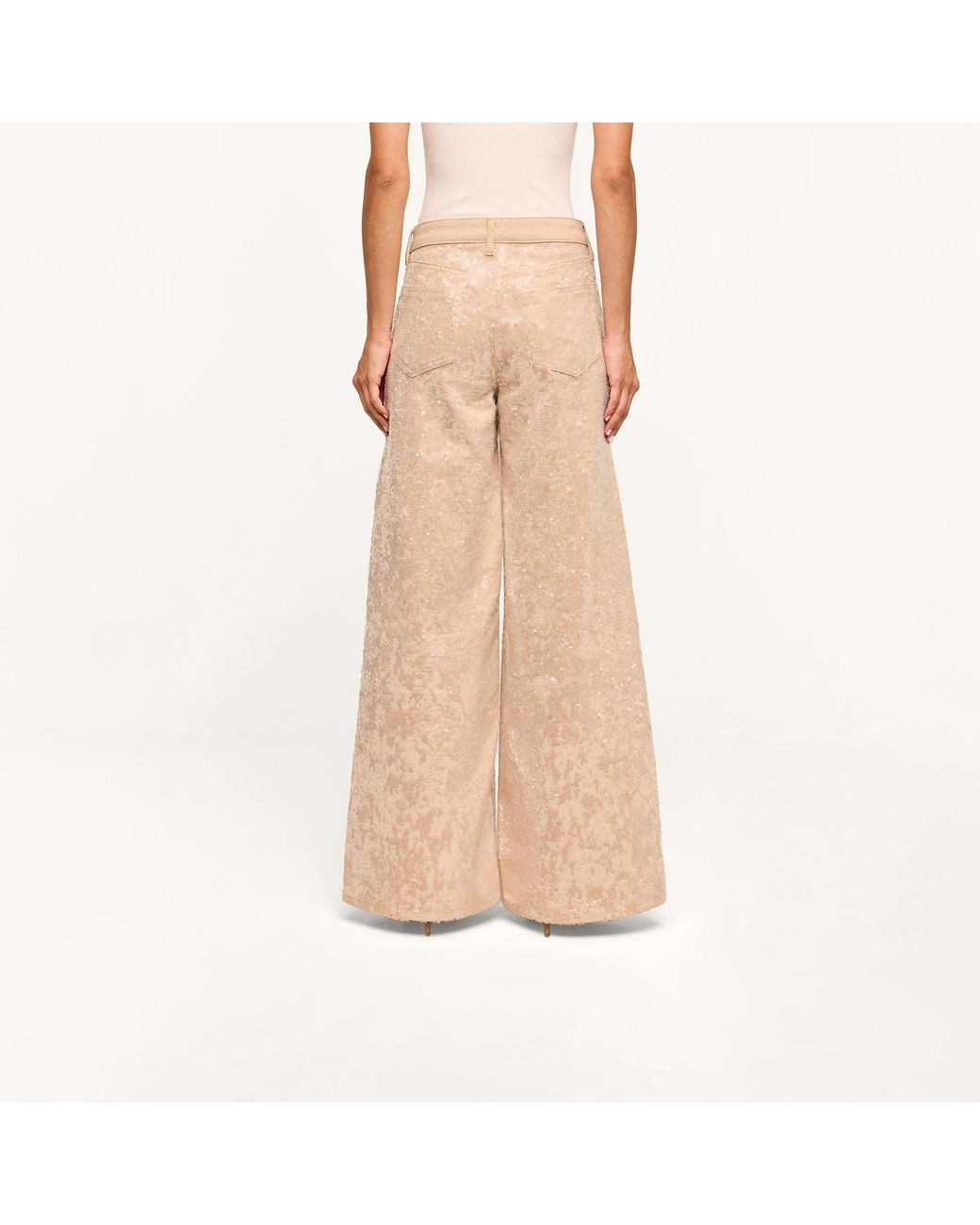 L'Agence Natural Quincy Embellished Wide-Leg Jean