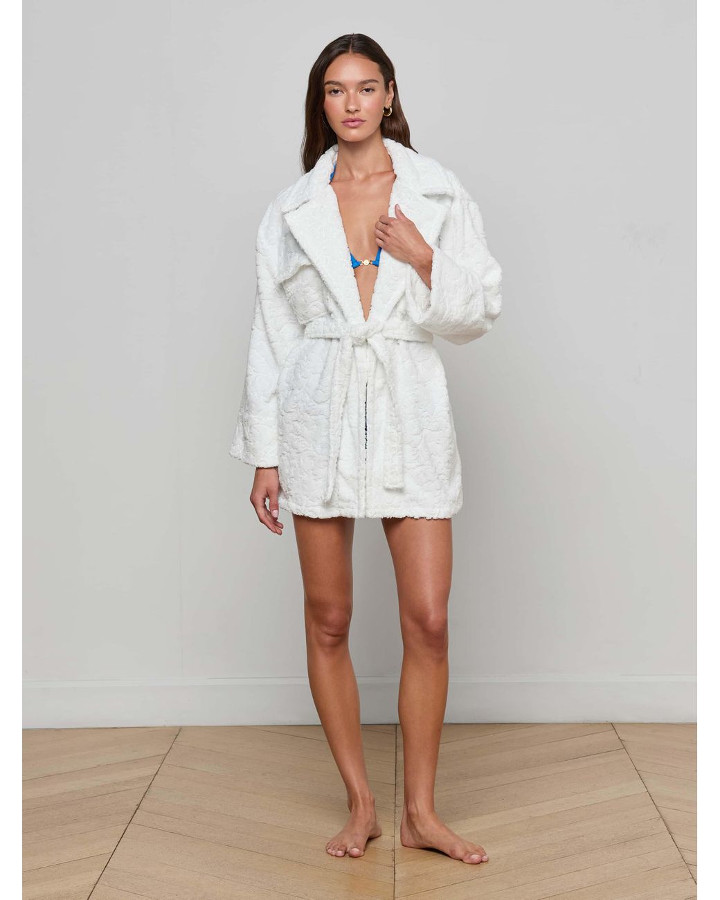 L'Agence White Caterina Cover-Up Robe