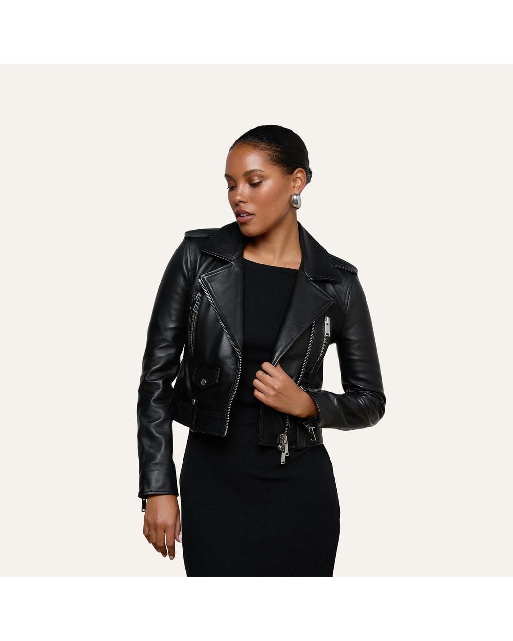 L'Agence Black Blakely Leather Biker Jacket