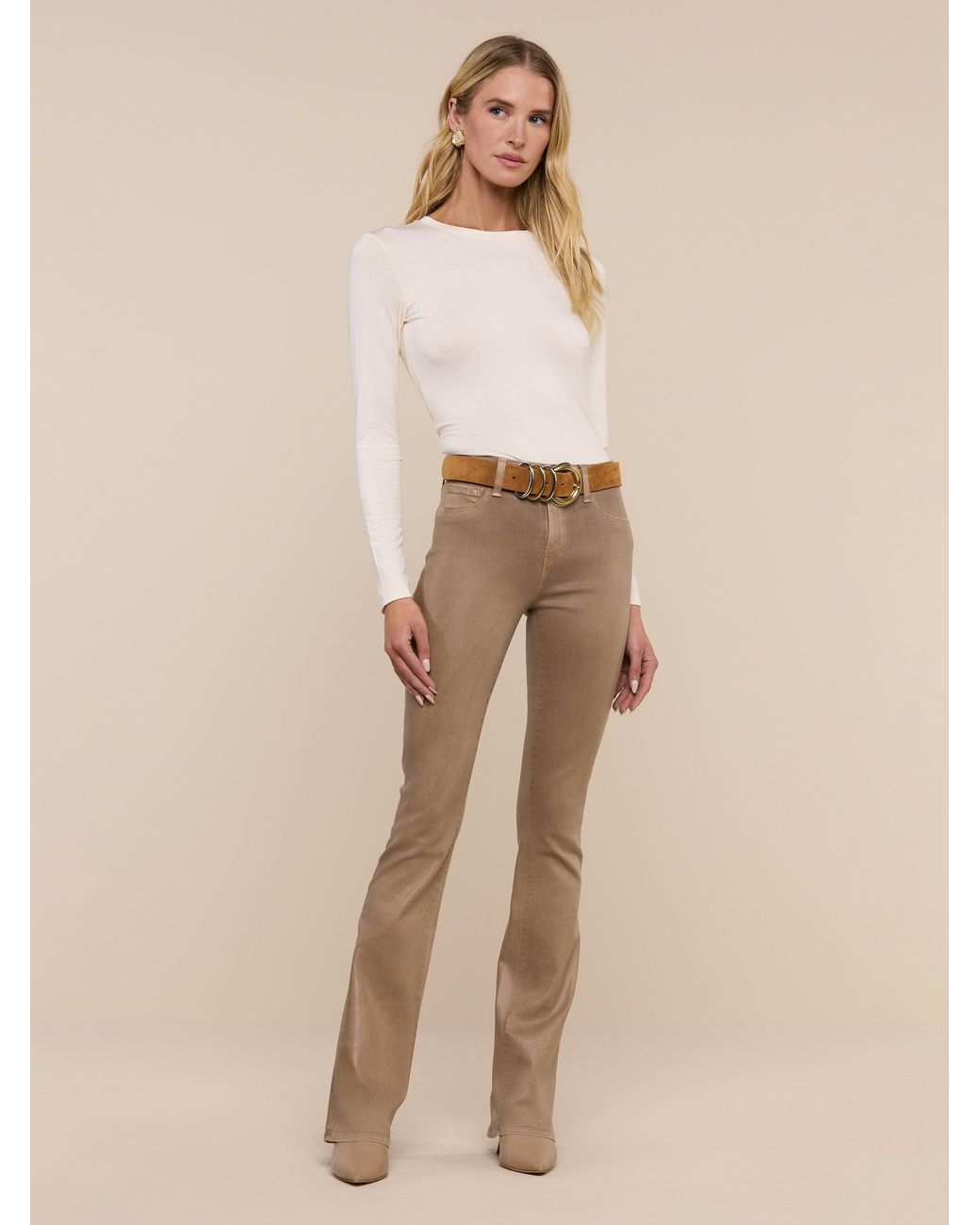 L'Agence White Tess Long Sleeve T-Shirt