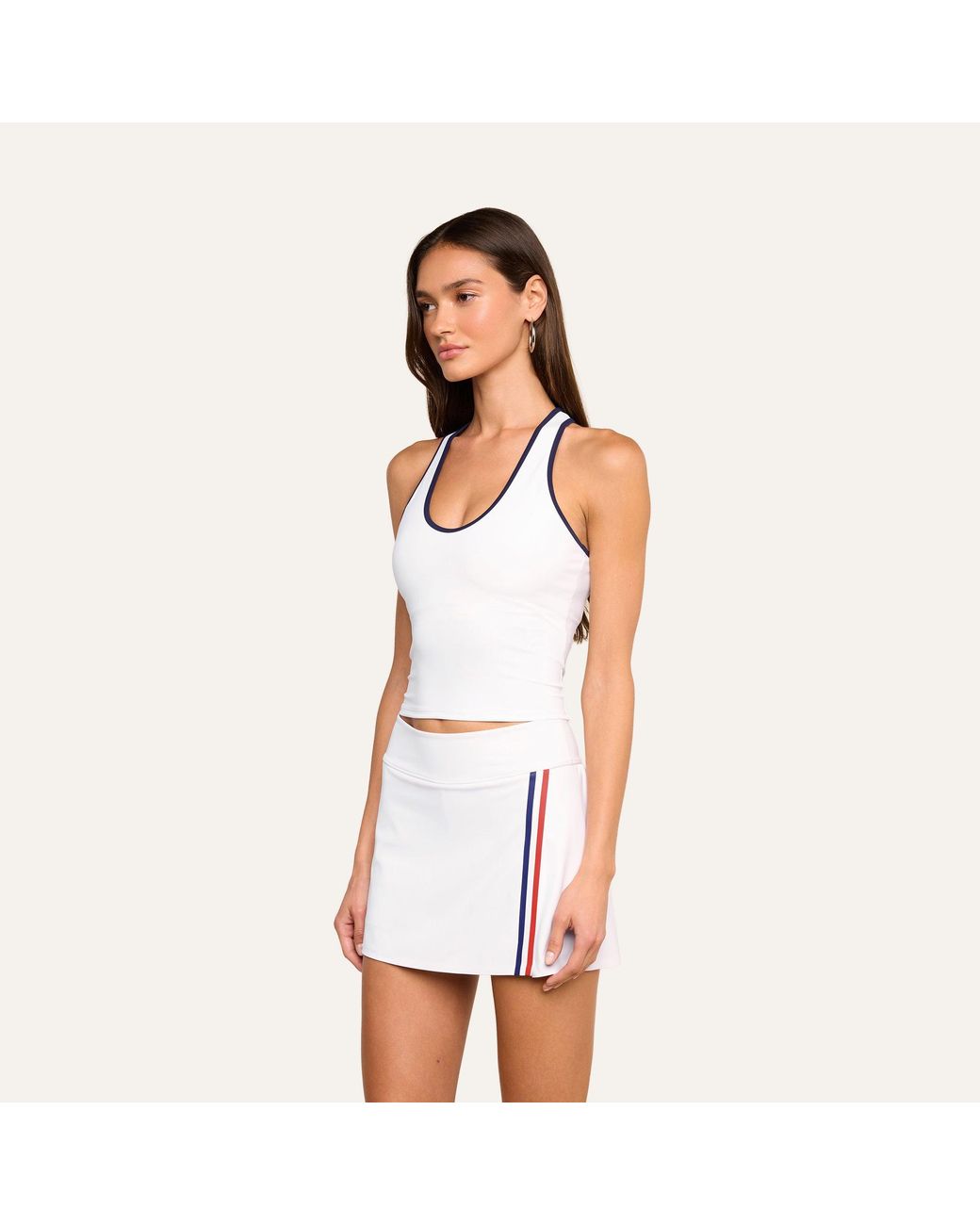 L'Agence Blue Martina Racerback Tennis Tank