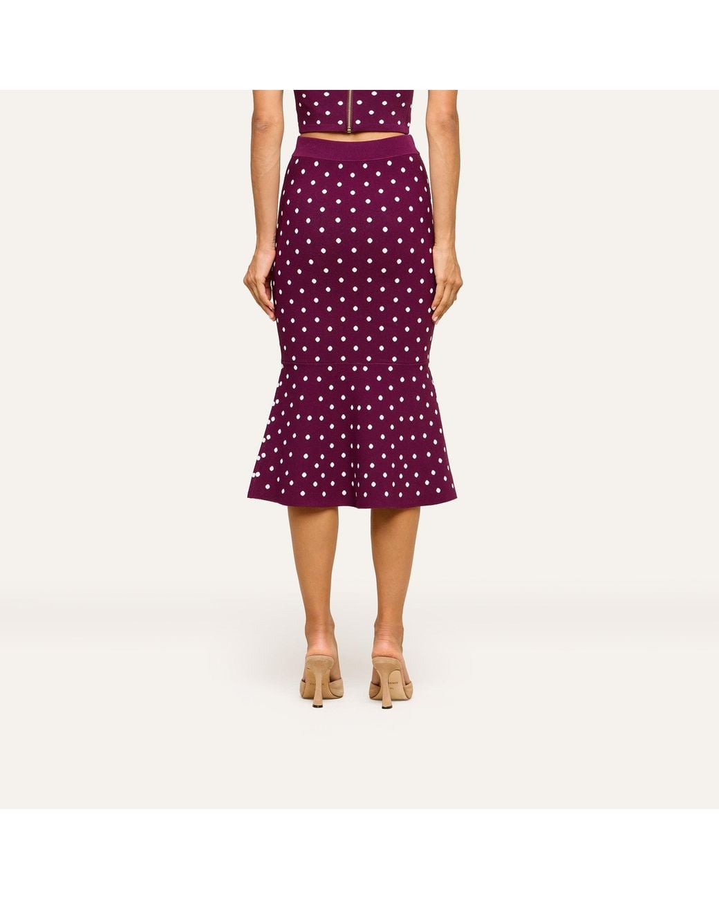 L'Agence Purple 'Agence Mae Knit Flare Skirt