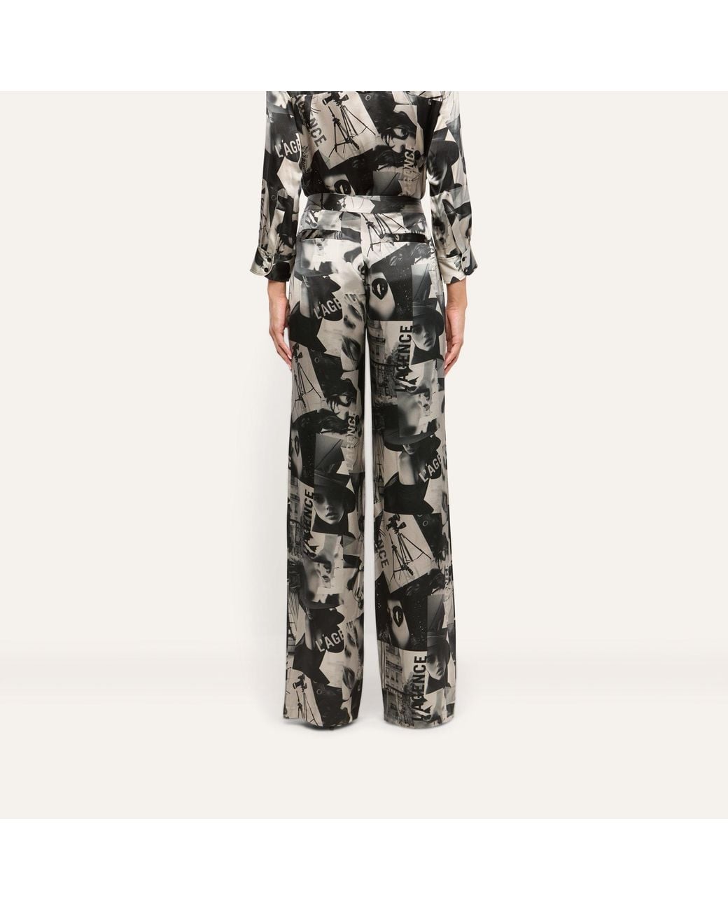 L'Agence Multicolor Livvy Silk Straight-Leg Trouser