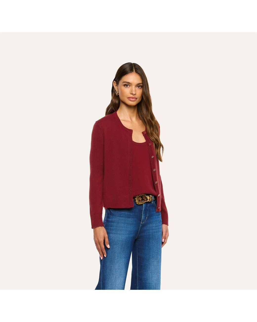L'Agence Red Malone Cashmere Cardigan