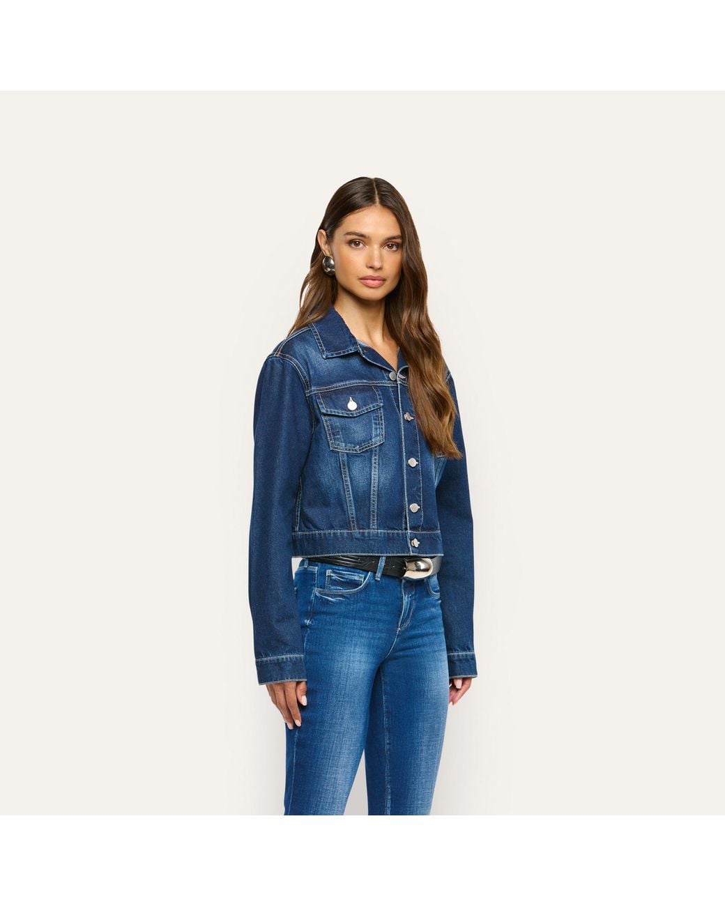 L'Agence Blue Alessia Jean Jacket