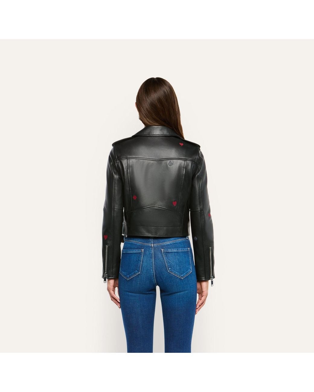 L'Agence Black 'Agence Blakely Embroidered Leather Jacket