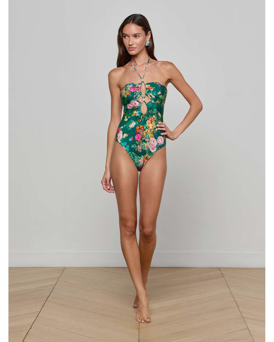 L'Agence Green Shiva One-Piece Swimsuit