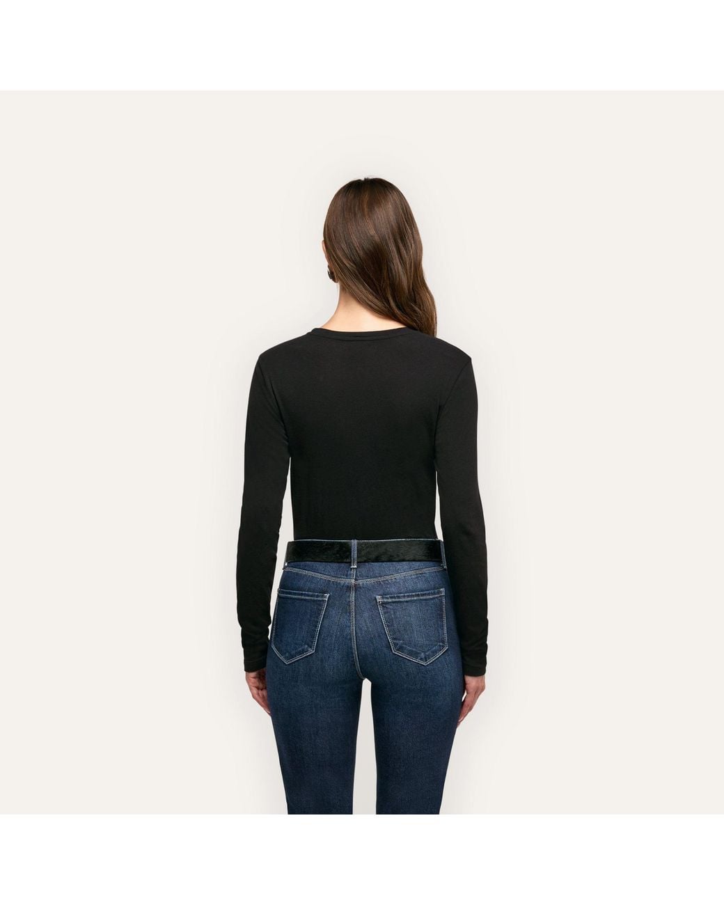 L'Agence Black Leanne Cotton T-Shirt
