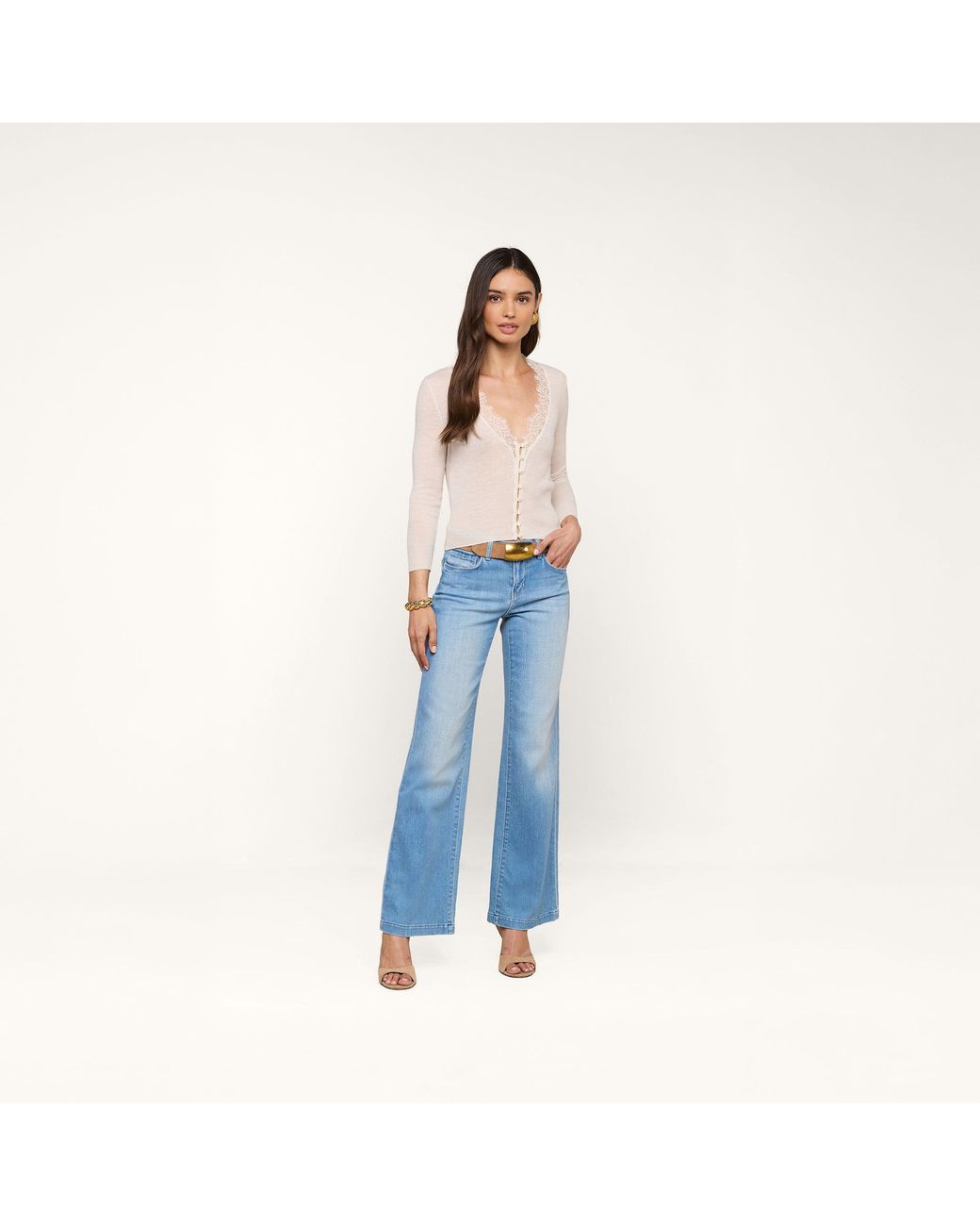 L'Agence Blue Eluna Cardigan Top