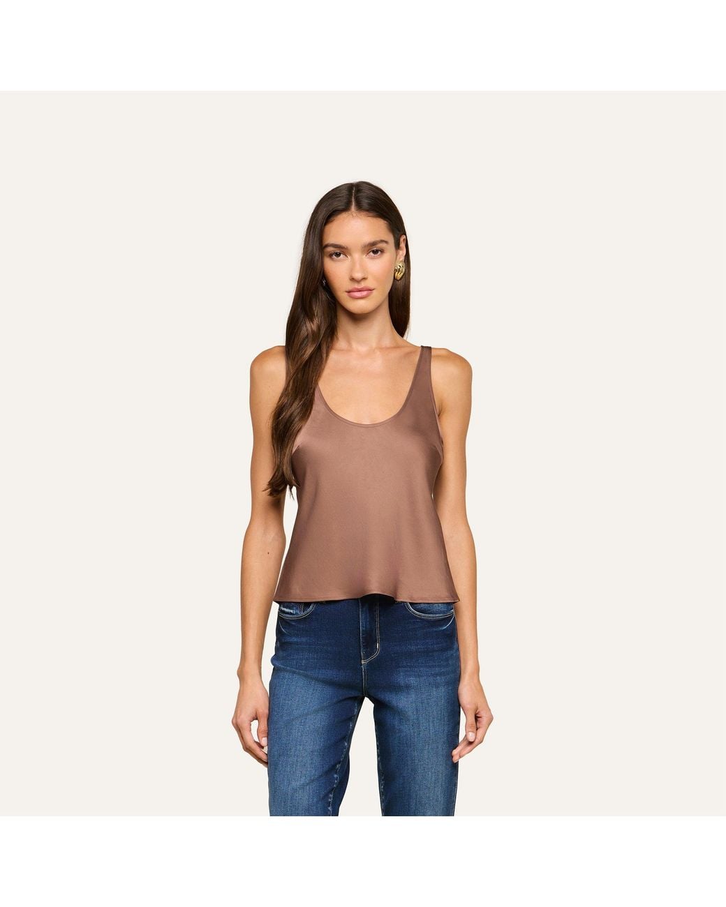 L'Agence Brown Eddie Tank Top