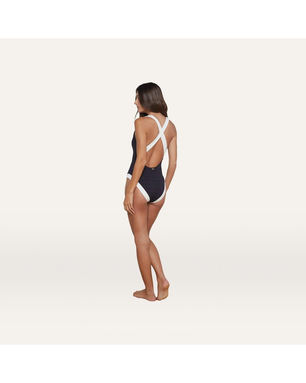 L'Agence Multicolor Lisa Plunge One-Piece Swimsuit