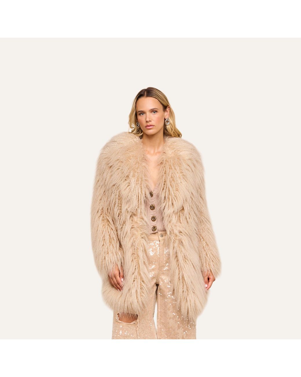 L'Agence Natural Toira Faux Fur Coat