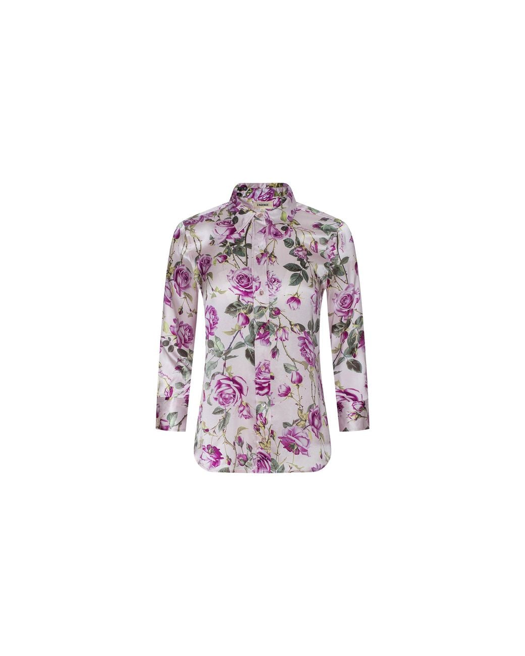 L'Agence Pink Dani Silk Blouse Top