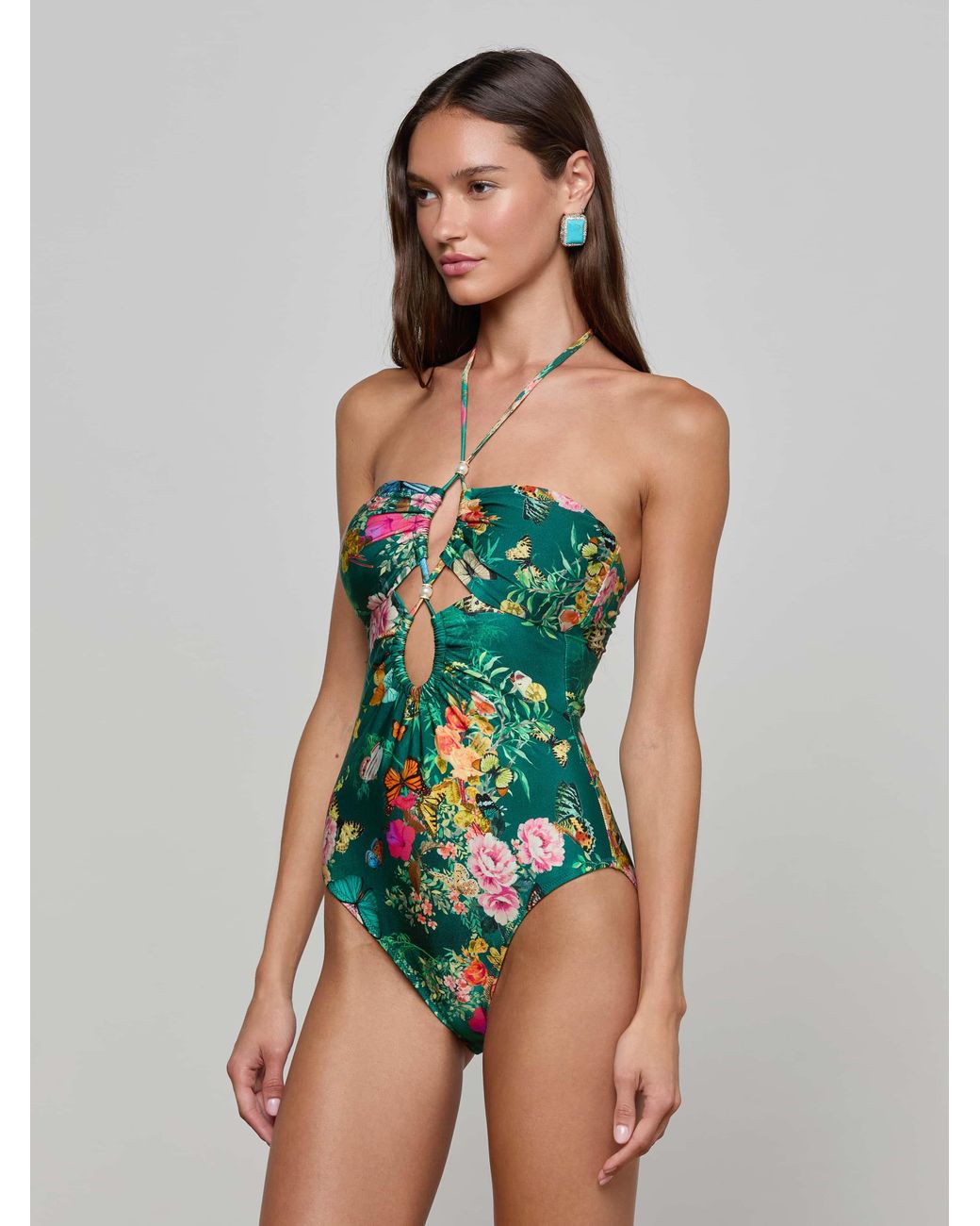 L'Agence Green Shiva One-Piece Swimsuit