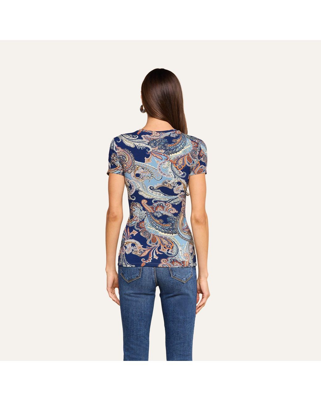 L'Agence Blue Ressi Fitted T-Shirt