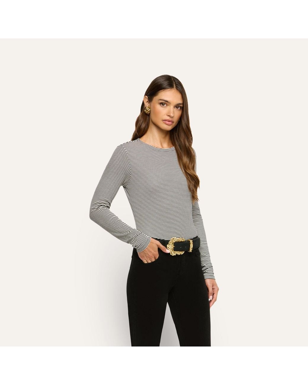 L'Agence Gray Tess Long Sleeve T-Shirt