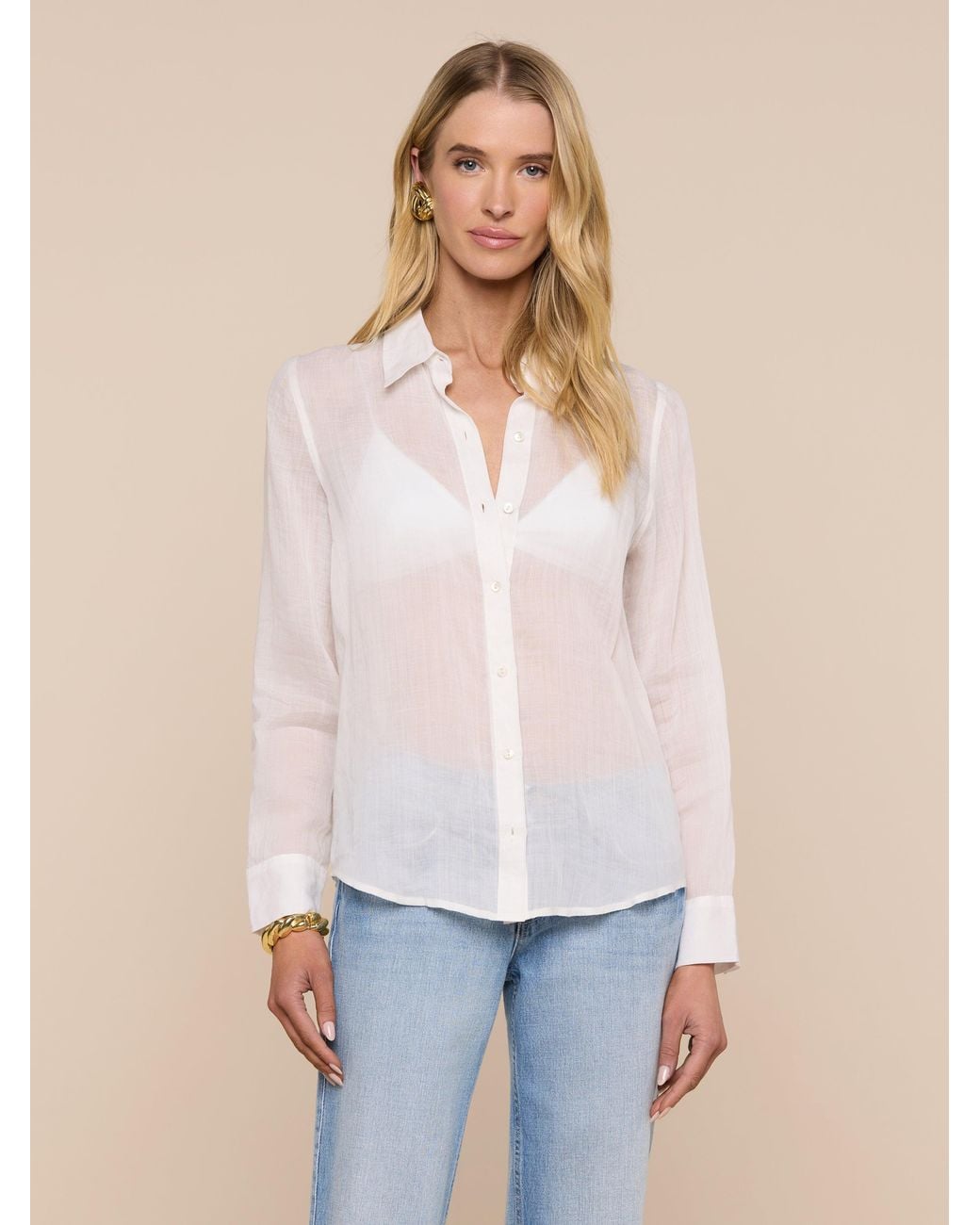 L'Agence Blue Ellery Blouse Top