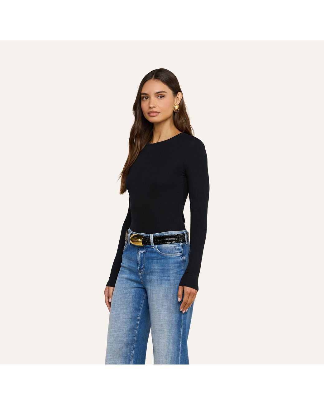 L'Agence Blue Tess Long Sleeve Tee