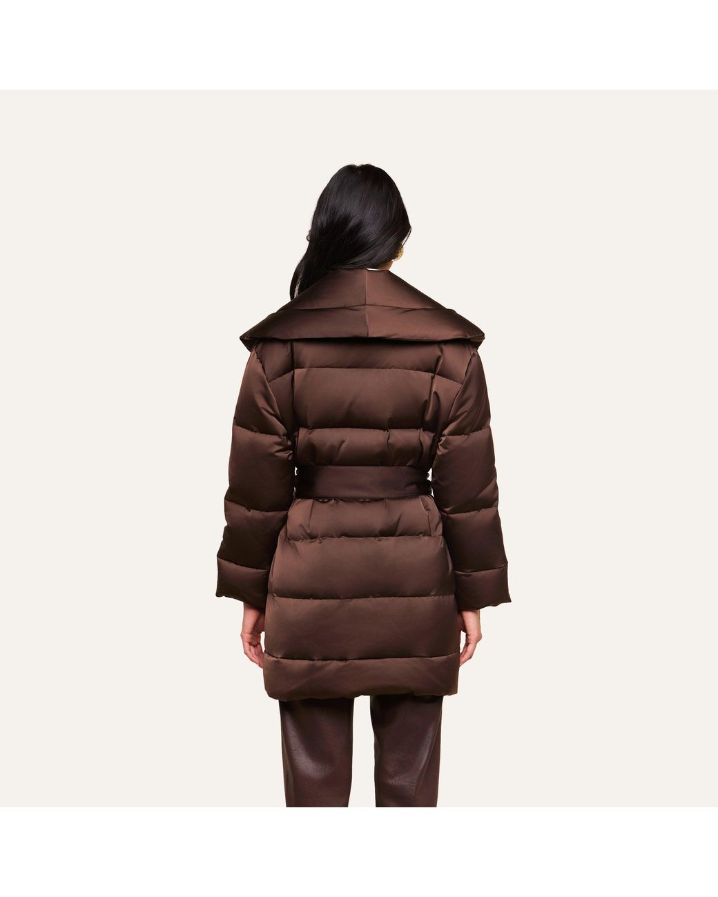 L'Agence Purple Glacier Shawl Puffer Jacket