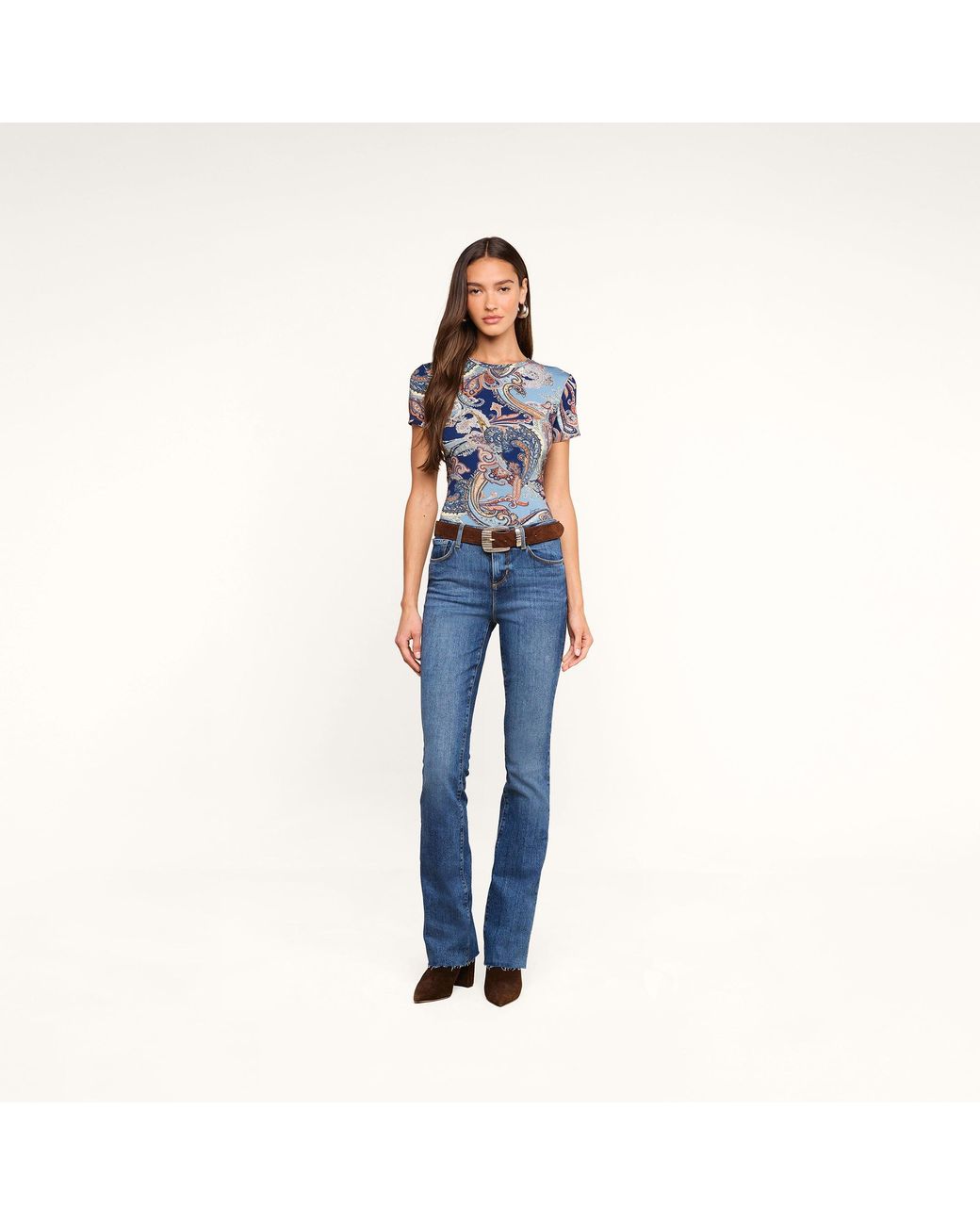 L'Agence Blue Ressi Fitted T-Shirt