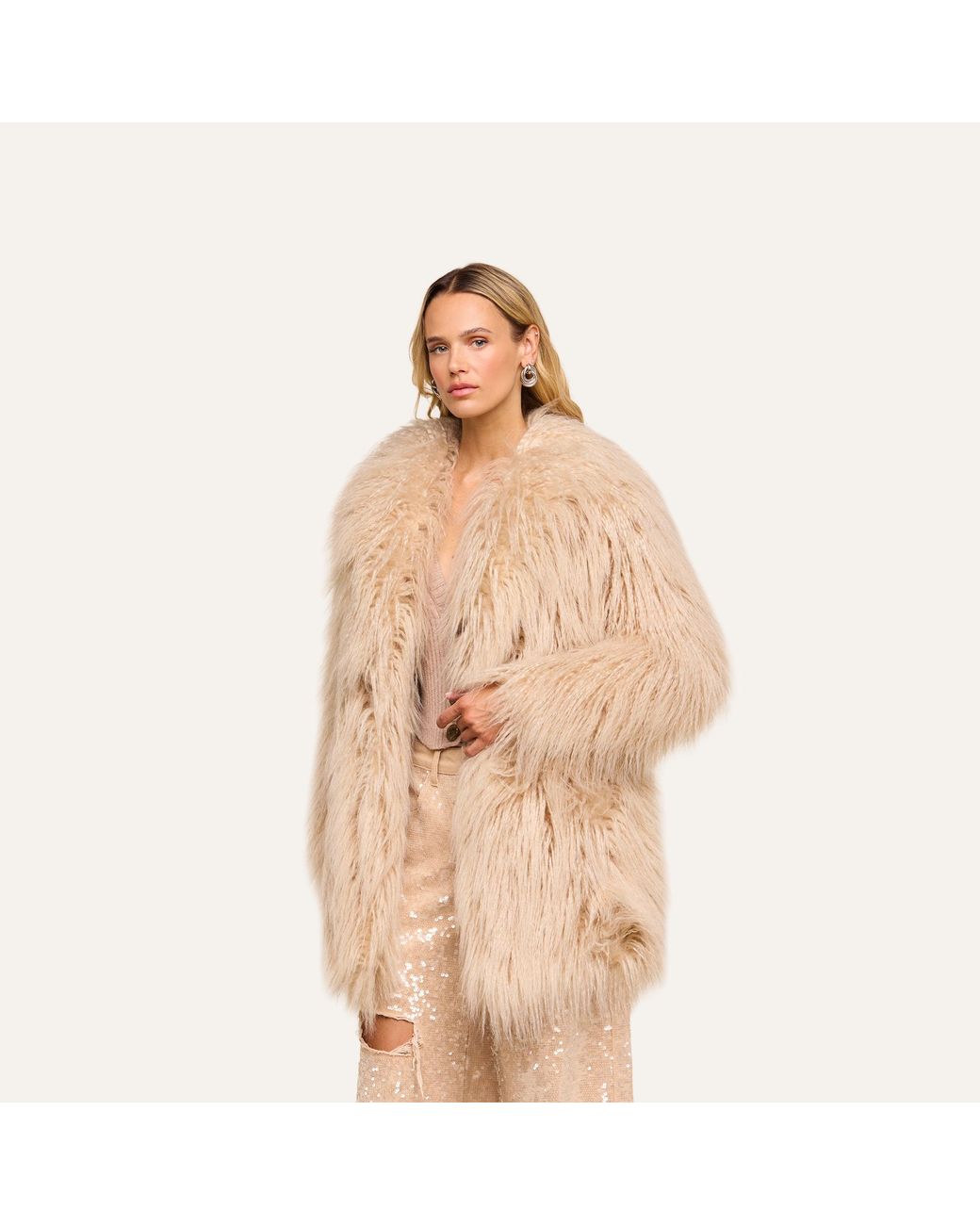 L'Agence Natural Toira Faux Fur Coat