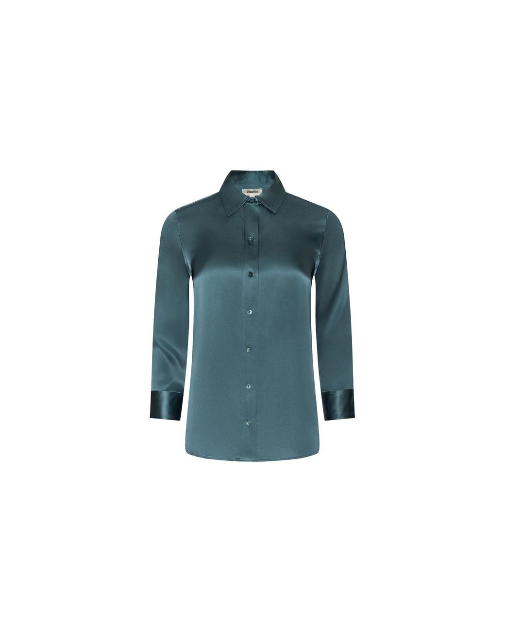 L'Agence Blue Dani Silk Blouse Top