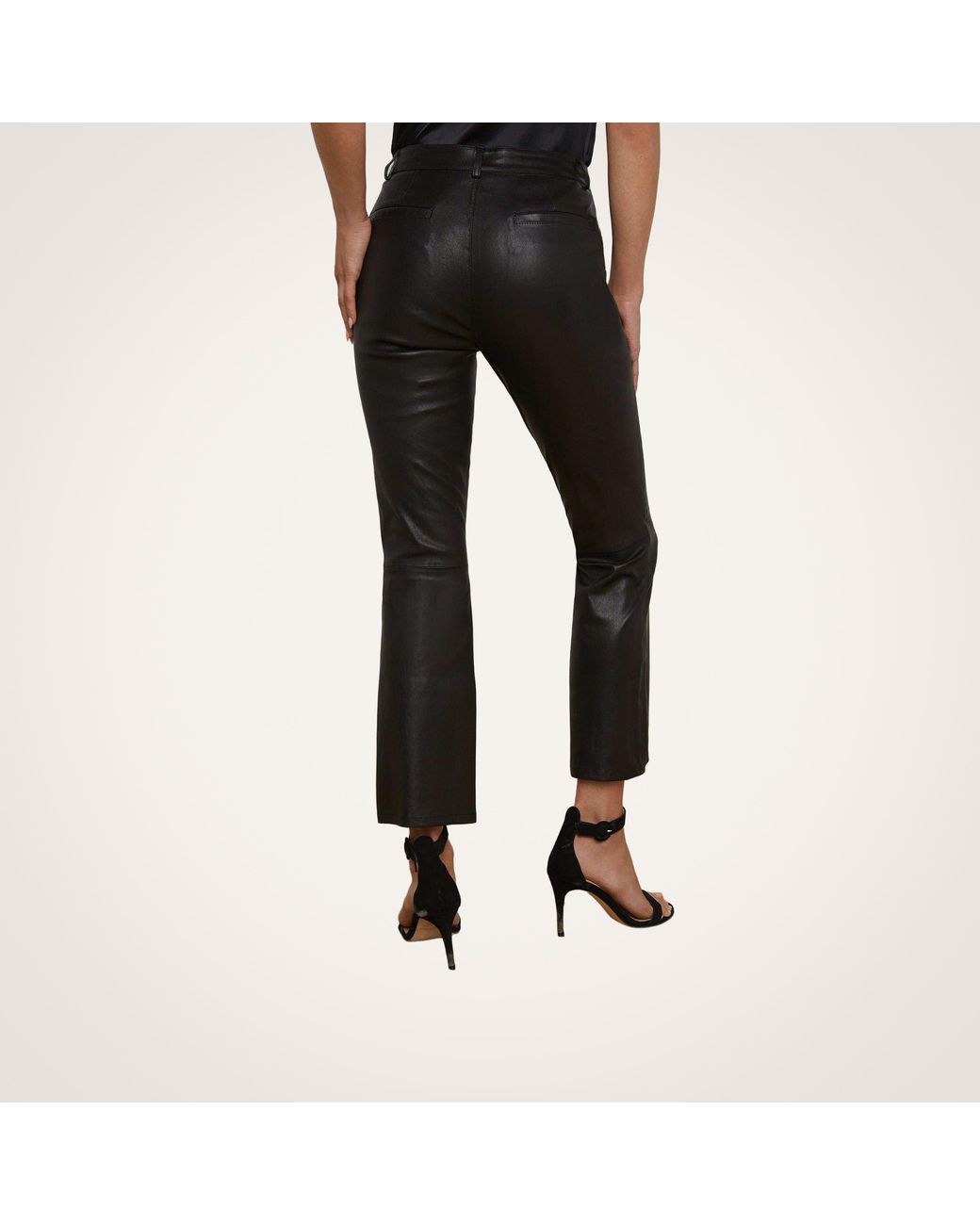 L'Agence Black Ketra Leather Bootcut Trouser