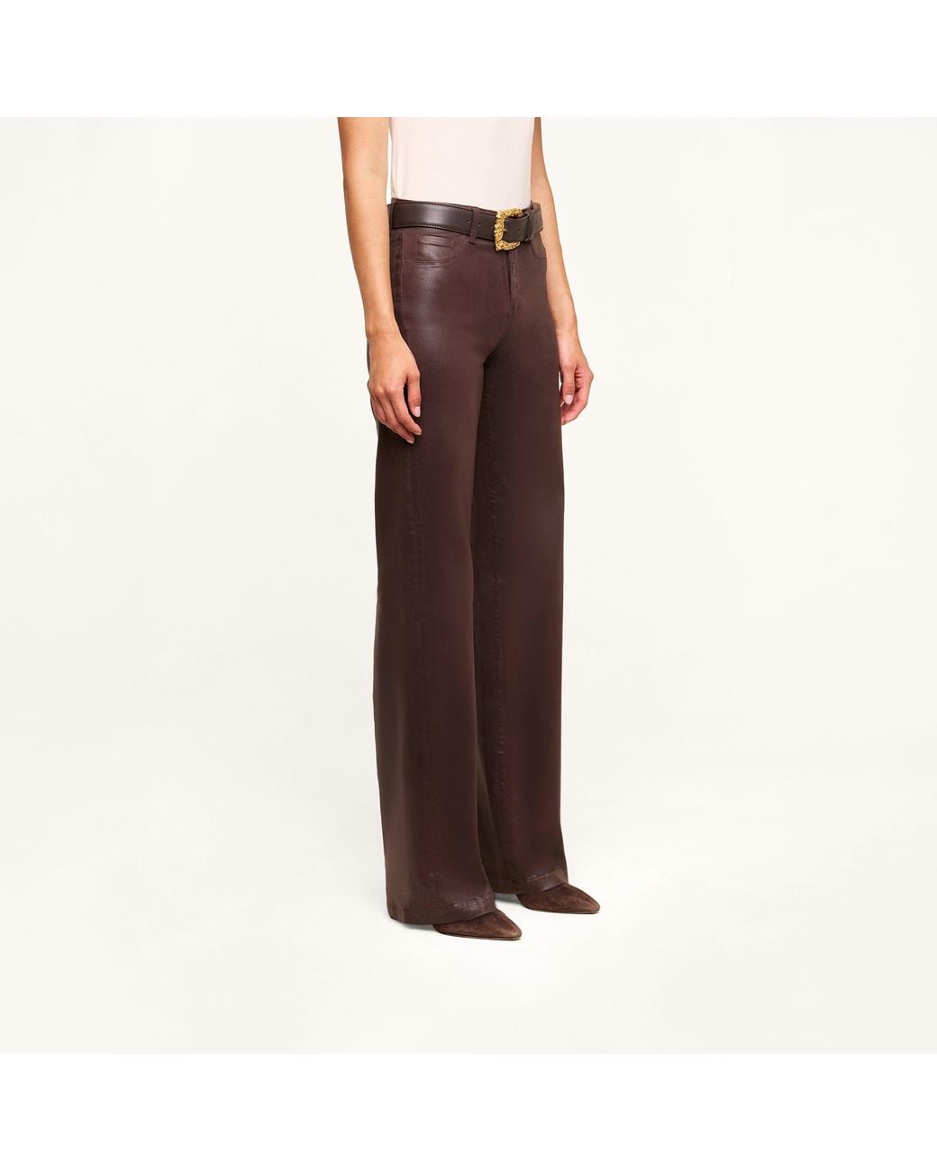 L'Agence Natural Clayton Coated Wide-Leg Jean