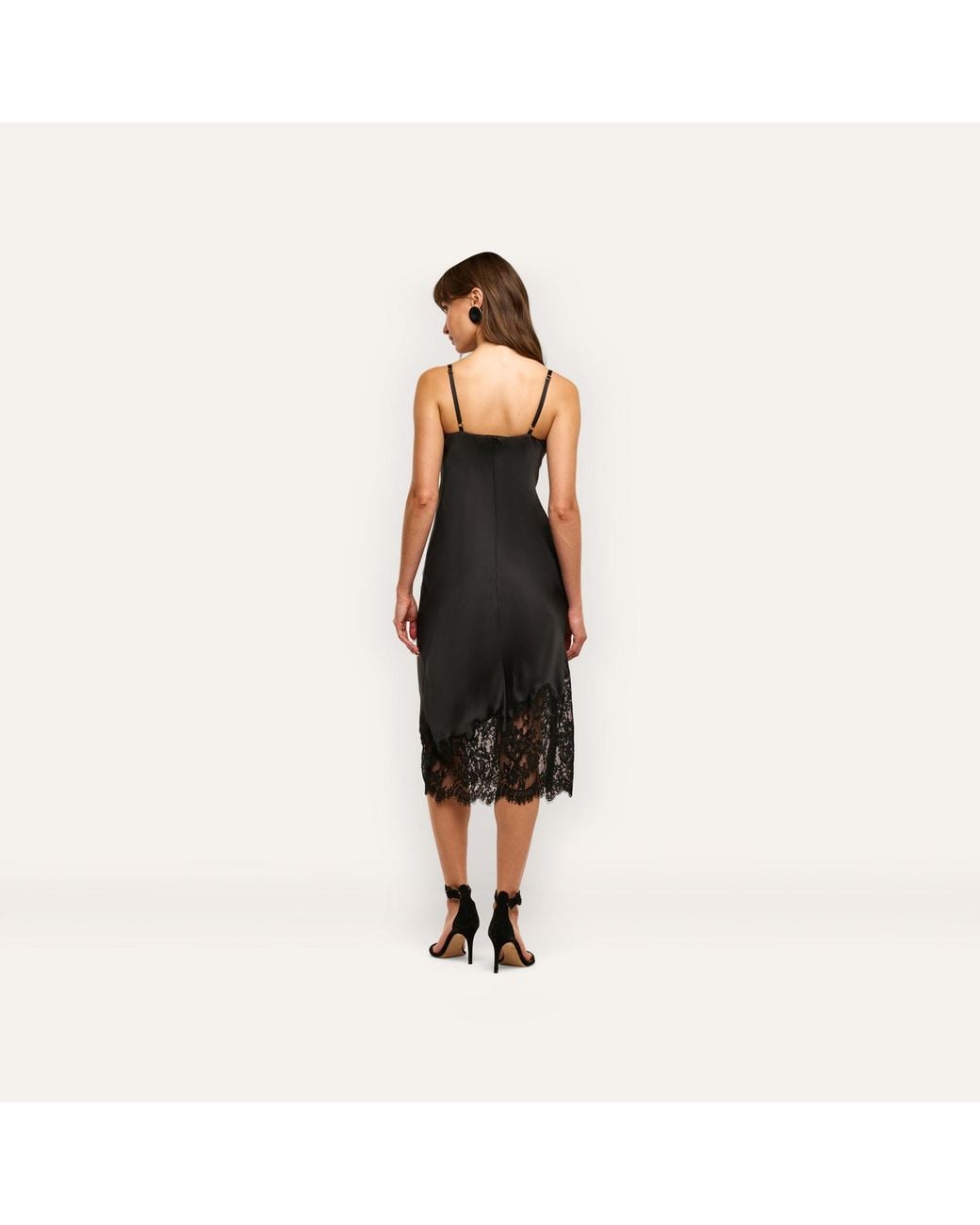 L'Agence Black Adrienne Silk Lace Dress