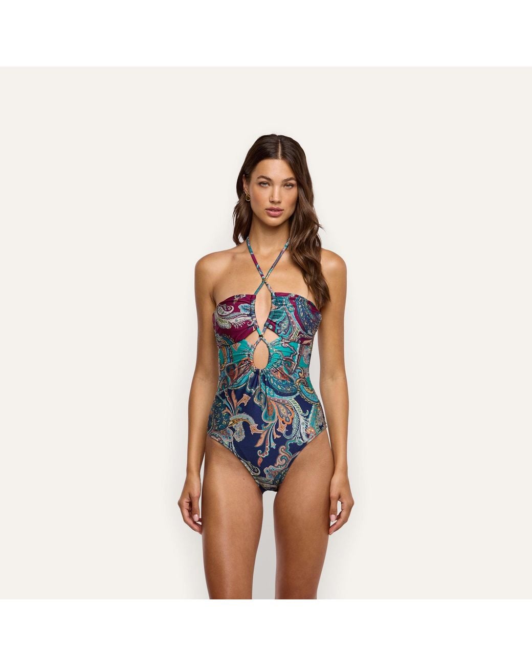 L'Agence Blue Shiva One-Piece Swimsuit