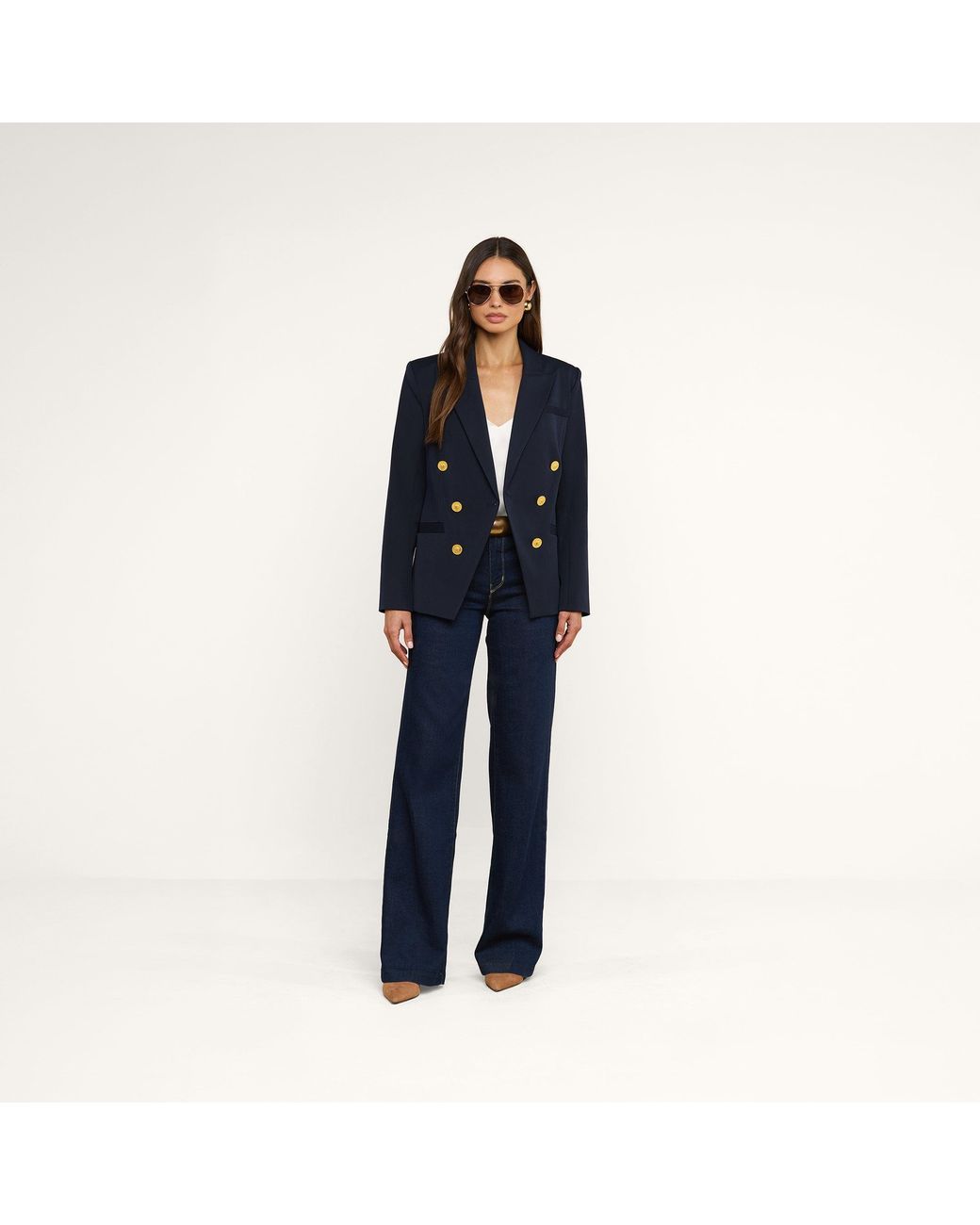 L'Agence Blue Kyomi Double-Breasted Blazer