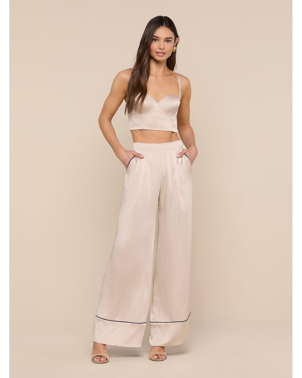 Pantalon Tavia, Champagne/Bleu Nuit L'Agence en coloris Natural