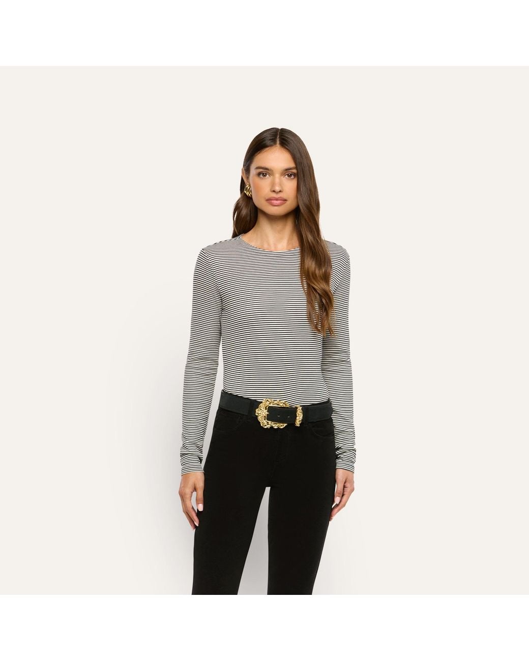 L'Agence Gray Tess Long Sleeve T-Shirt
