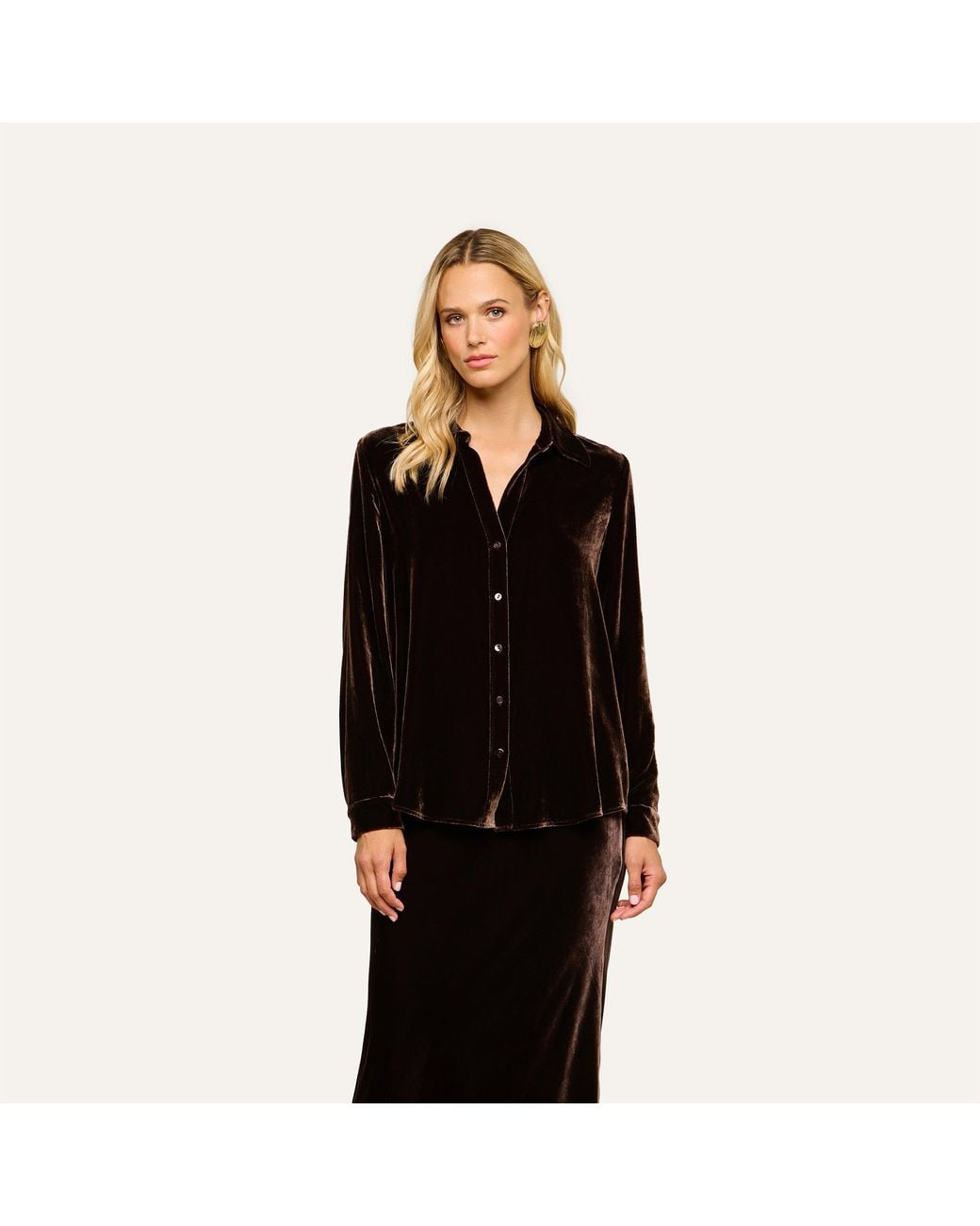 L'Agence Black Argo Velvet Blouse Top