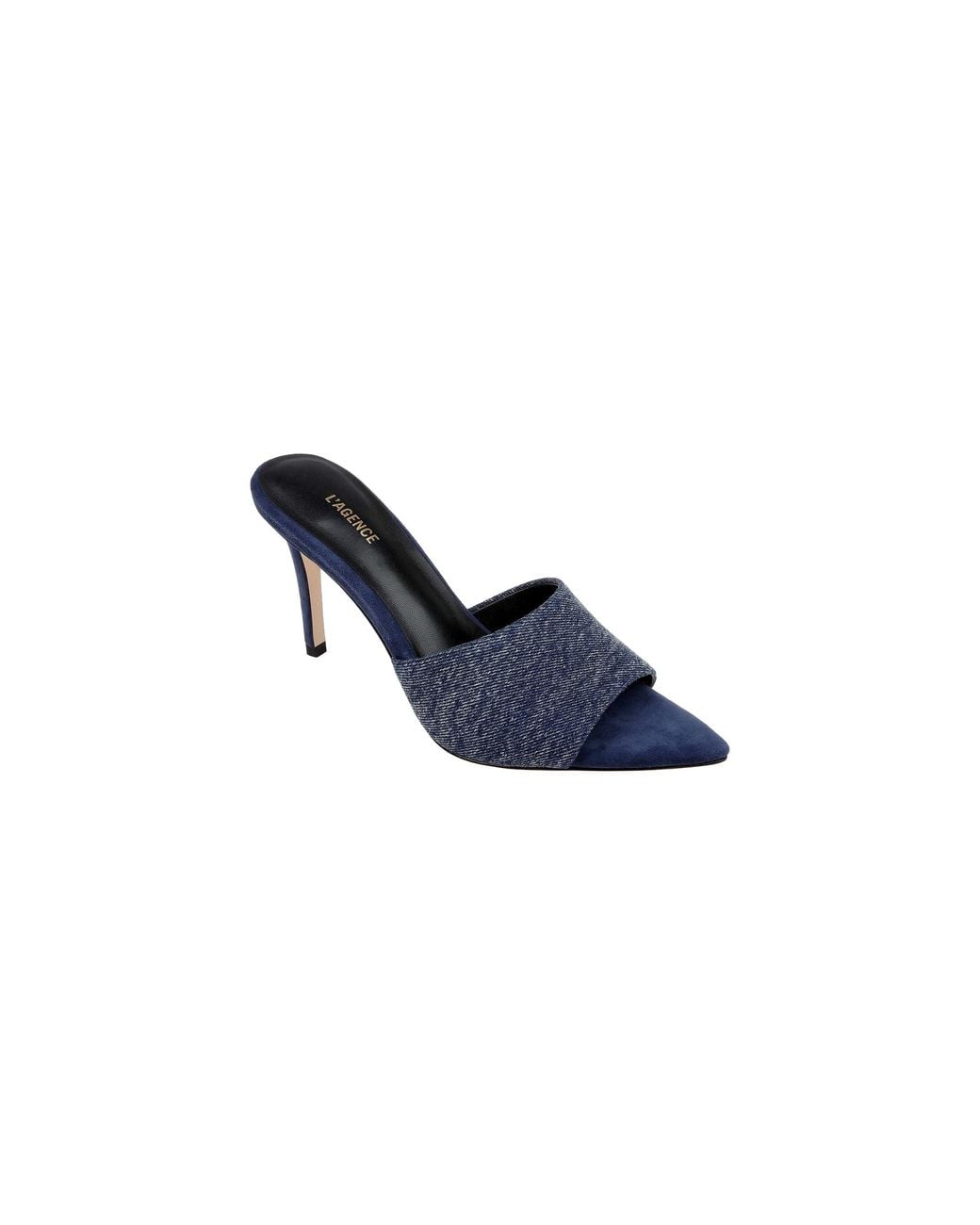 L'Agence Blue Lolita Denim Open-Toe Mule