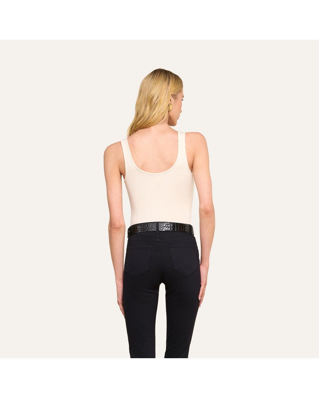 L'Agence White Nica Scoopneck Bodysuit