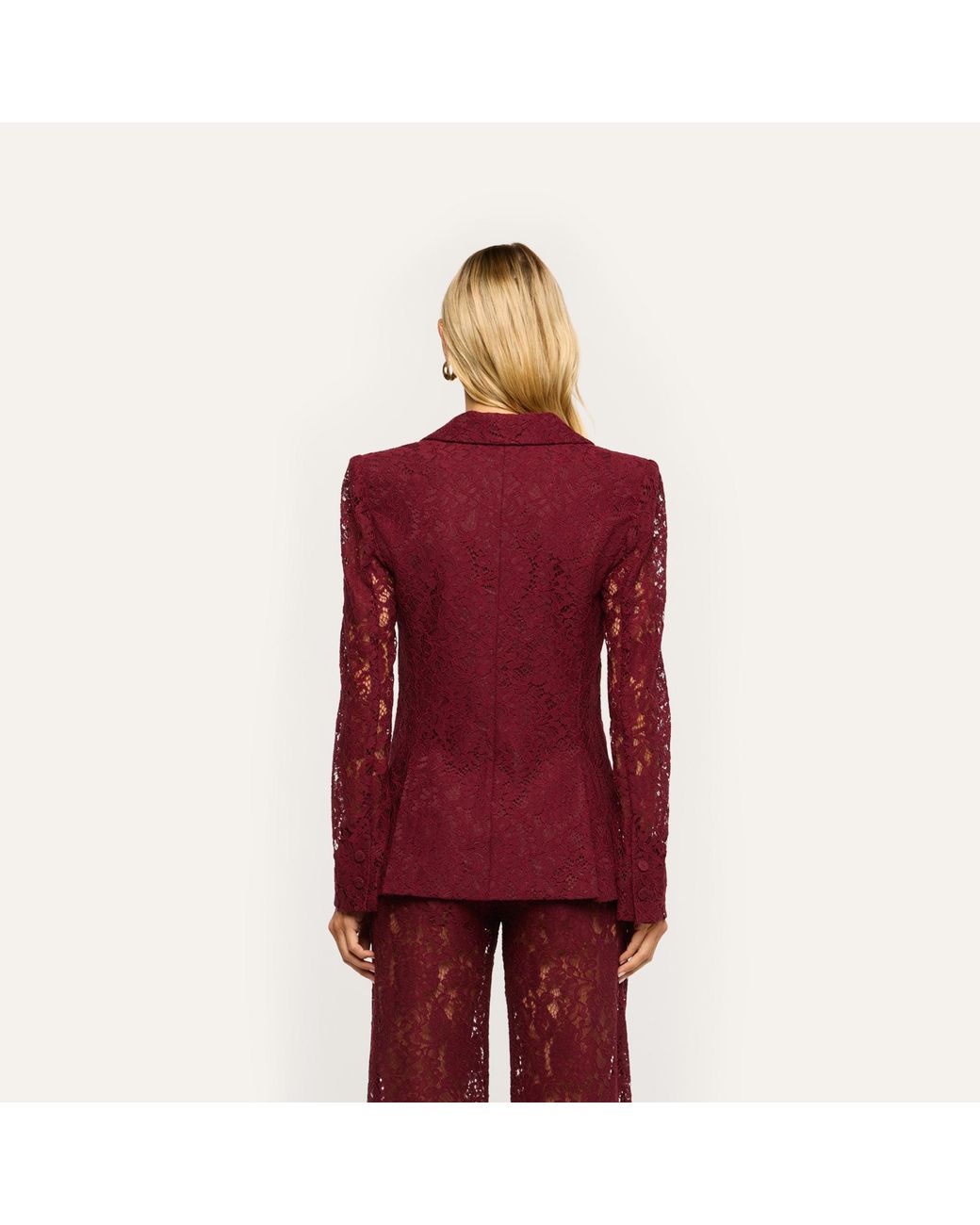 L'Agence Purple Chamberlain Lace Blazer