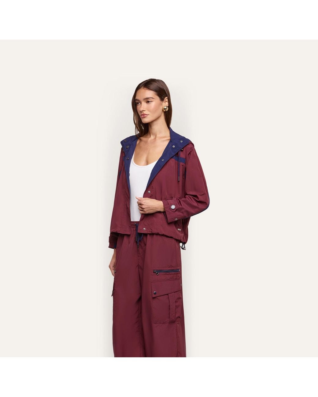 L'Agence Red Geovana Windbreaker