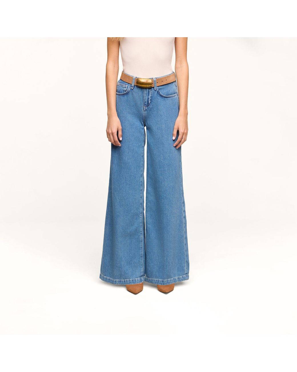 L'Agence Blue Petite Quincy Wide-Leg Jean