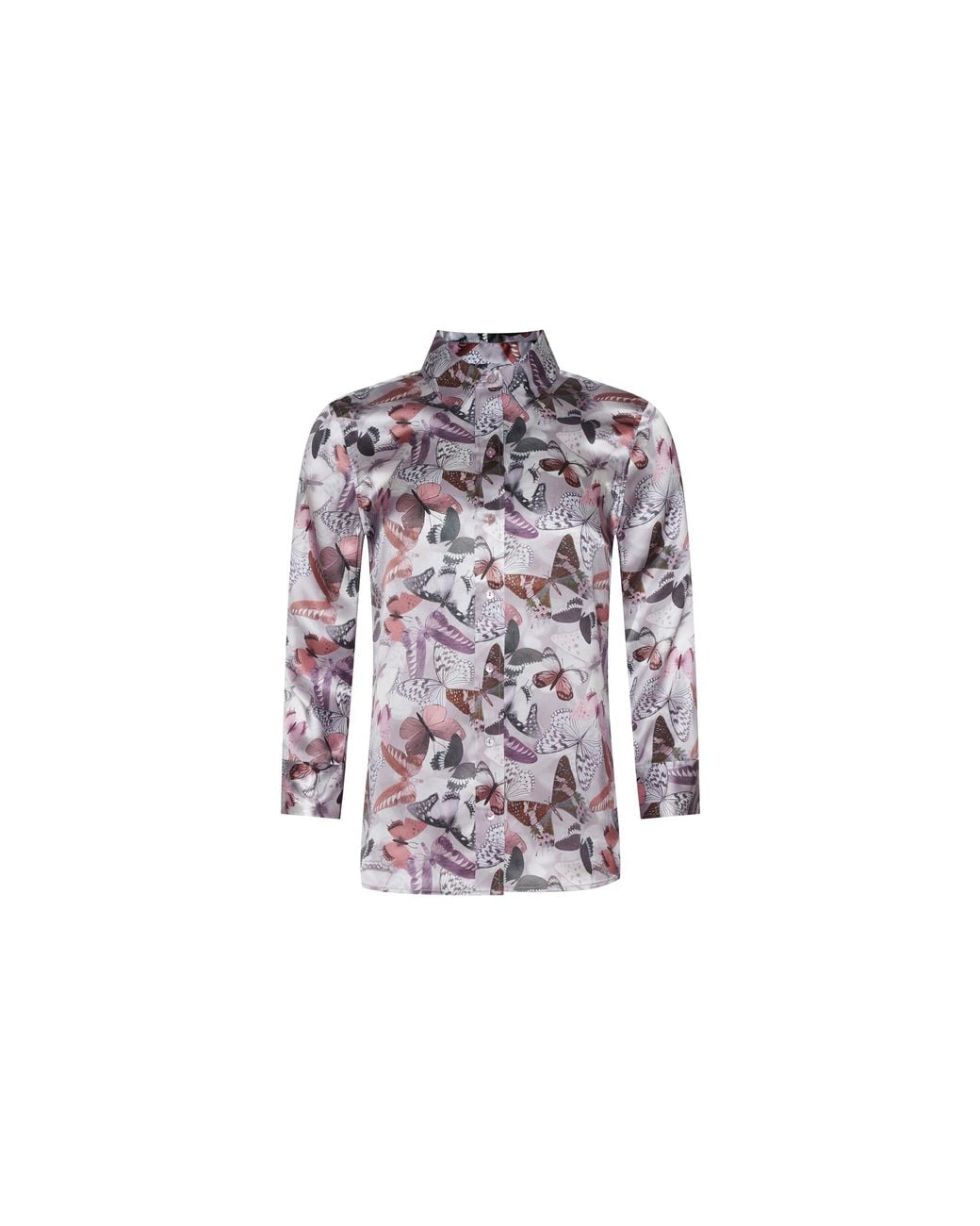 L'Agence Purple Dani Silk Blouse Top