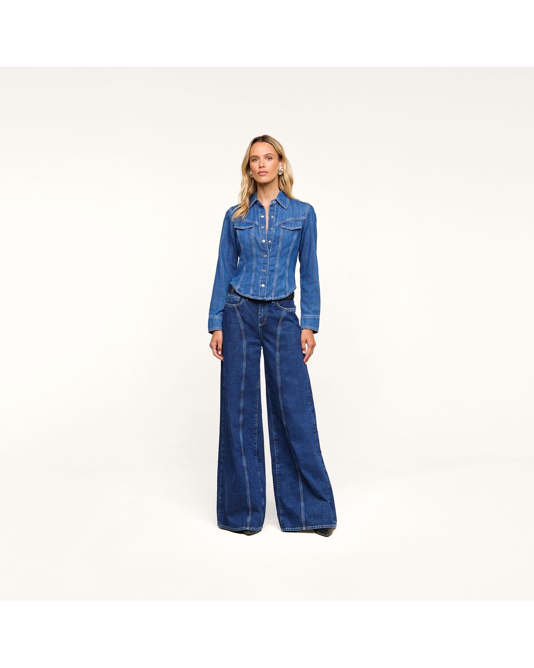 L'Agence Blue Louis Fitted Shirt