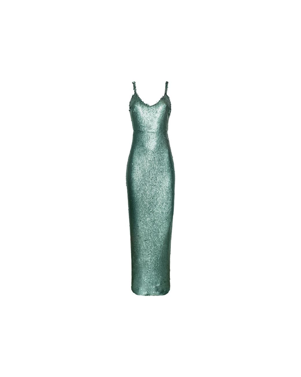 L'Agence Green Karma Sequin Maxi Dress