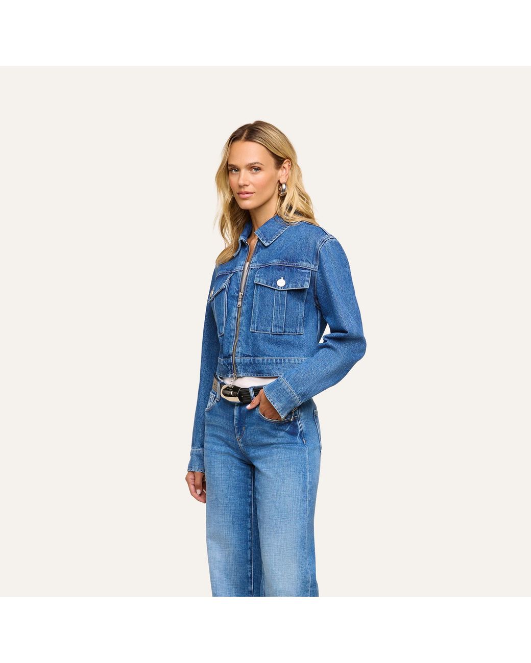 L'Agence Blue Micah Oversized Jean Jacket