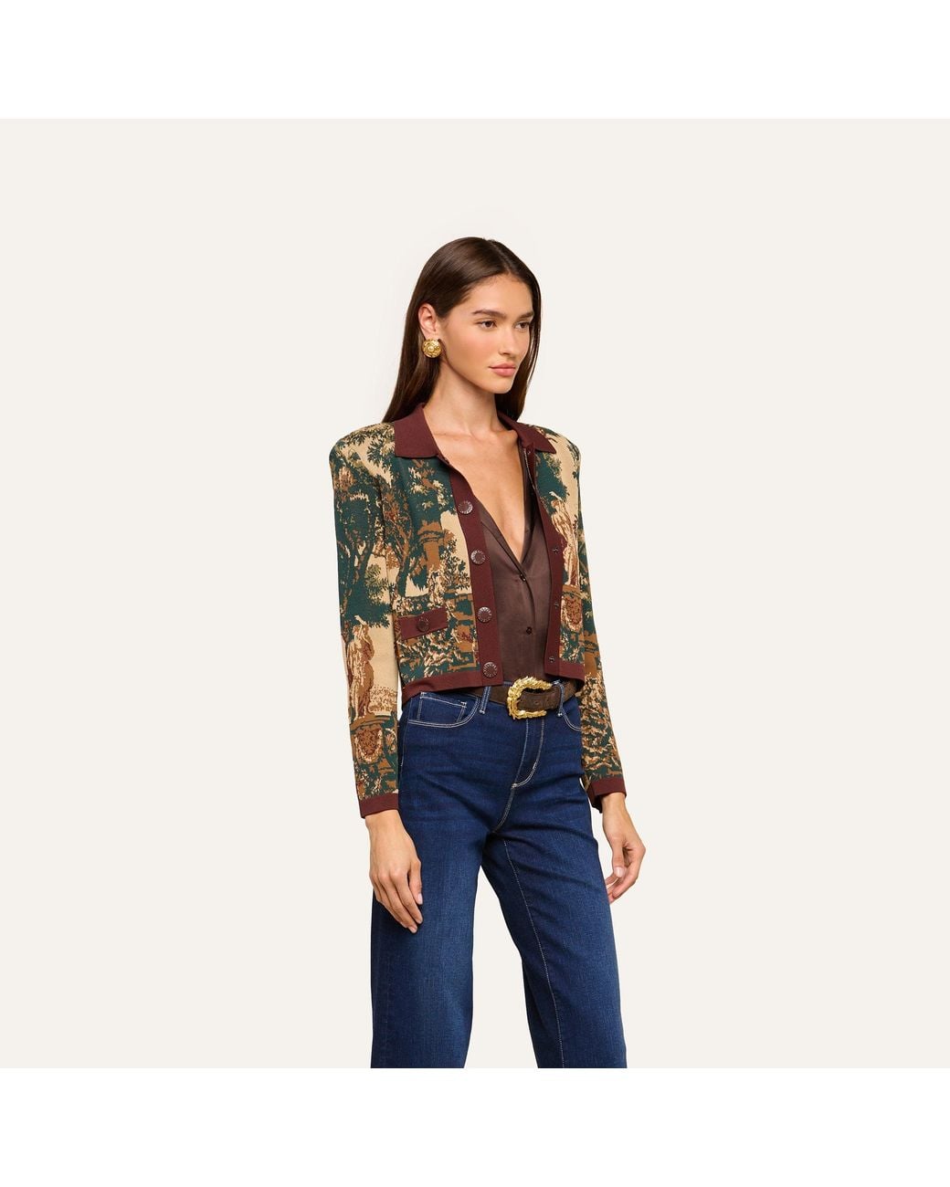 L'Agence Black Osiris Jacquard Cardigan