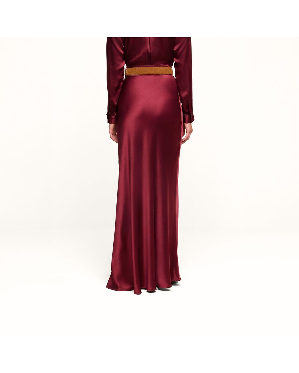 L'Agence Pink Ryker Silk Maxi Skirt